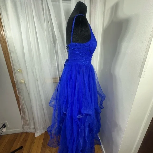 Blue One-Shoulder Prom Dress - Picture 10 of 11